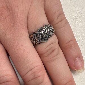 Sterling Silver Owl Ring Size 8